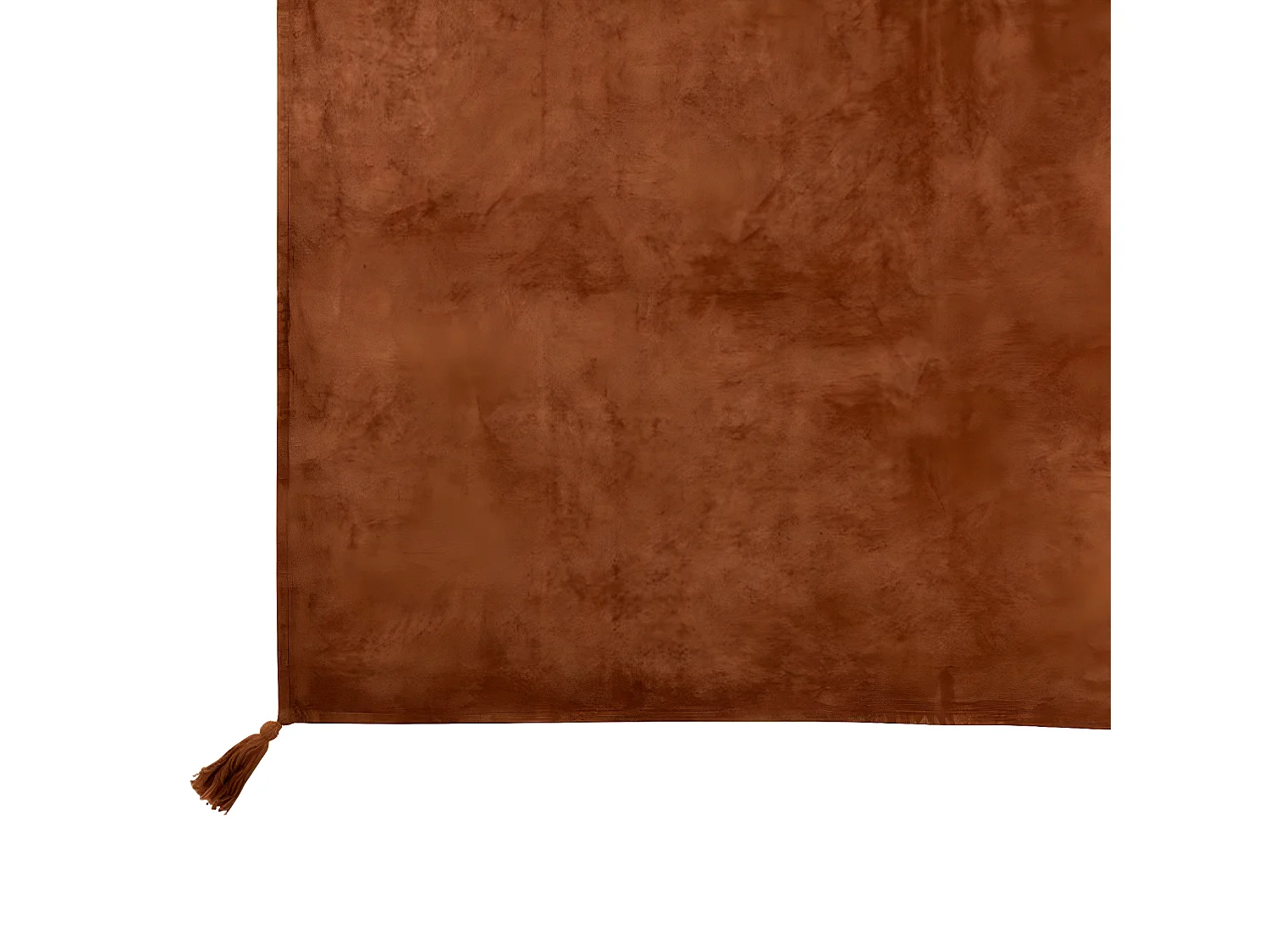 Plaid Déco en Coton "Floche" 130x180cm Rouille