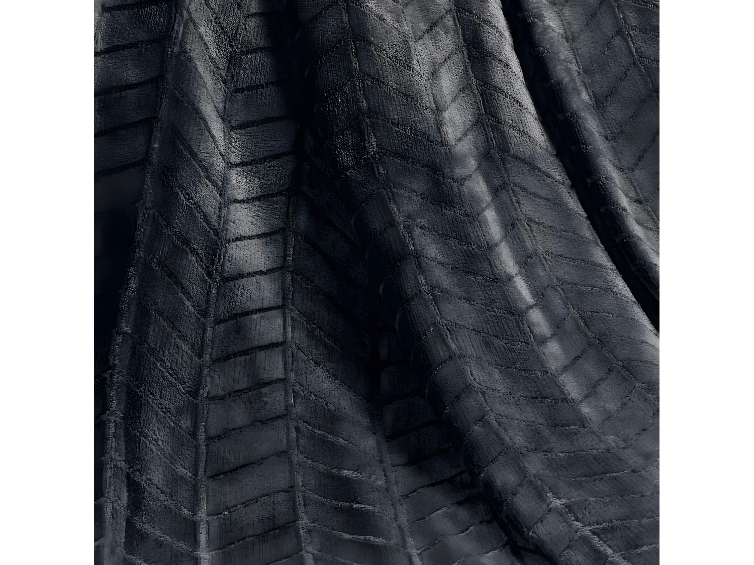 Plaid Motif Jacquard "Zema" 125x150cm Anthracite