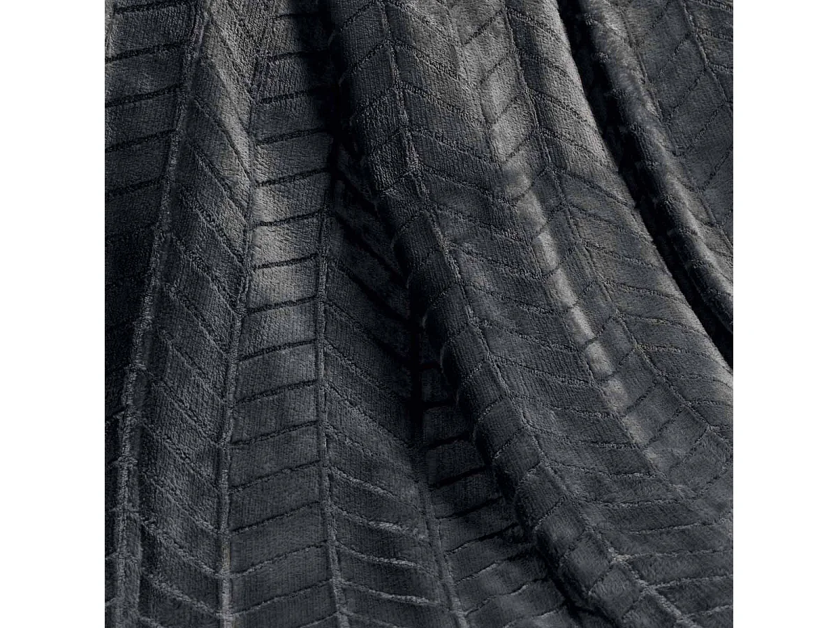 Plaid Motif Jacquard "Zema" 125x150cm Anthracite