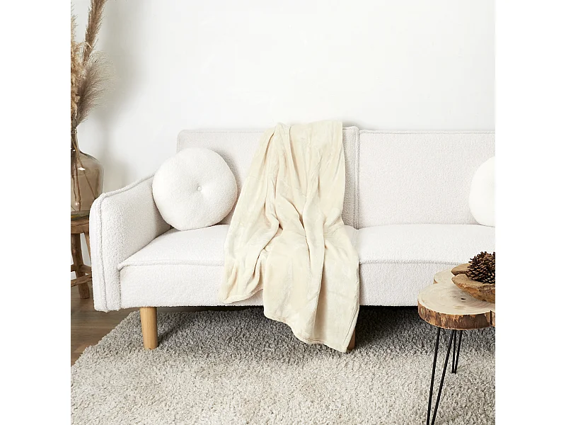 Plaid Flanelle Beige 125x150cm Beige