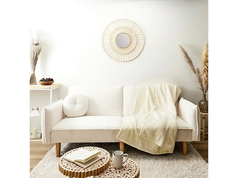 Plaid Sherpa Torsade Creme 120x150cm Beige