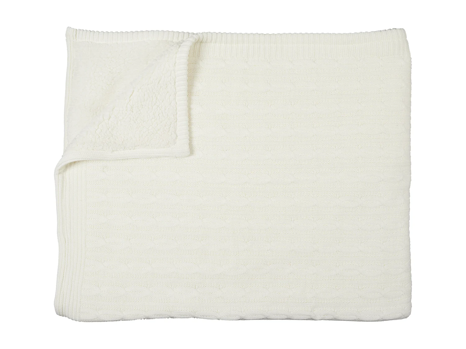 Plaid Sherpa Torsade Creme 120x150cm Beige