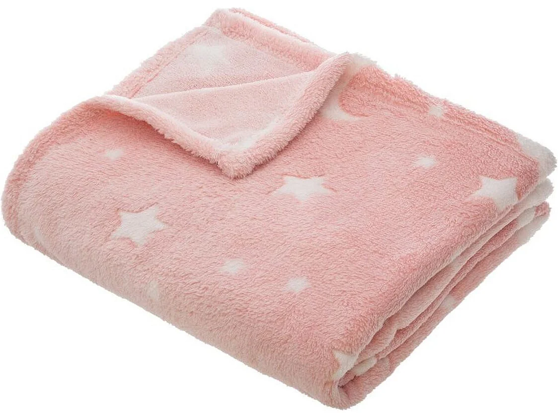 Plaid Phosphorescent Enfant "Reka" 125x150cm Rose