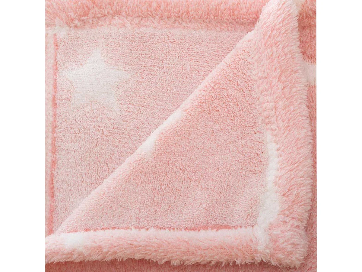 Plaid Phosphorescent Enfant "Reka" 125x150cm Rose