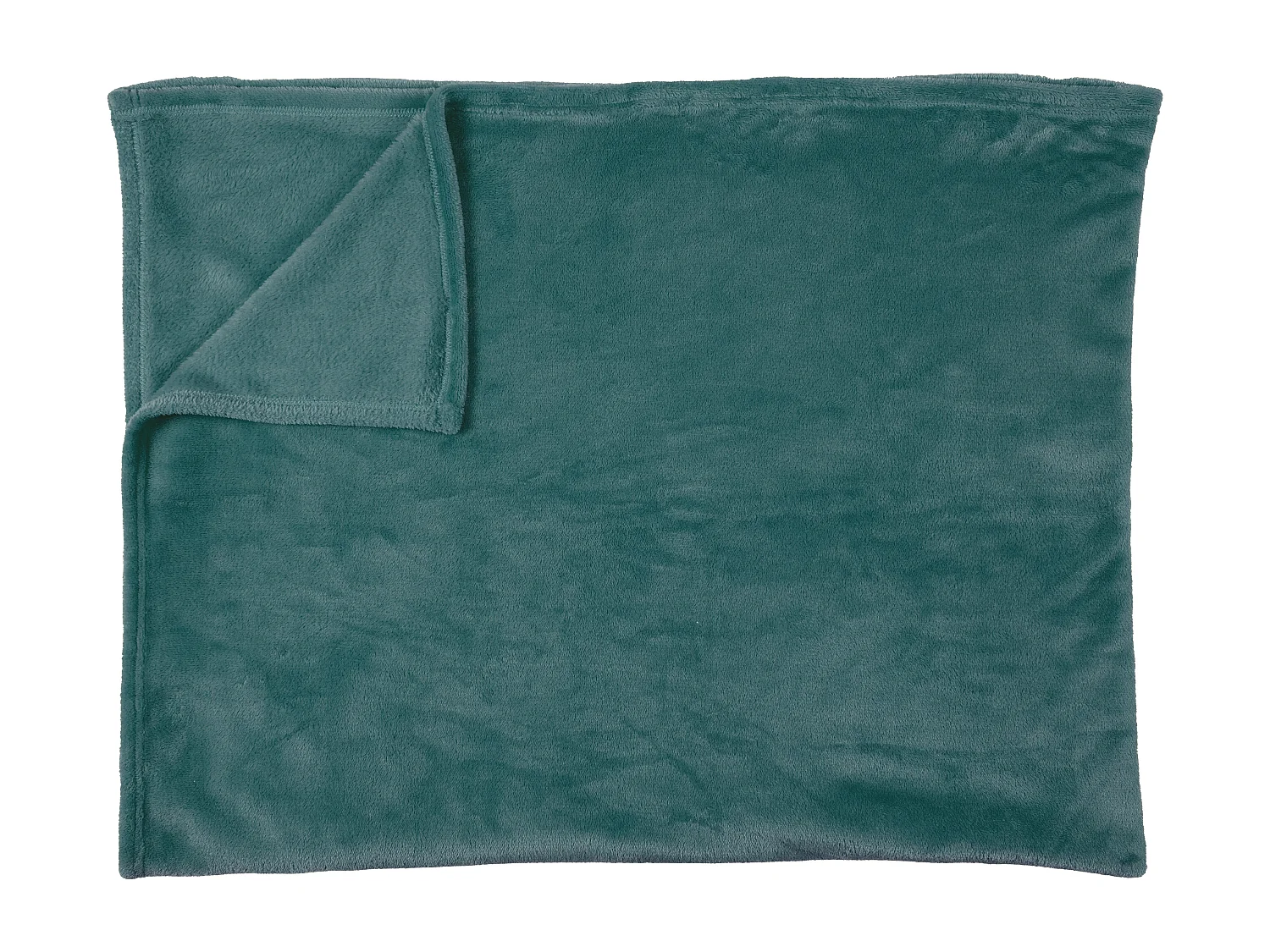 Plaid Flanelle Bleu Canard 125x150cm Bleu