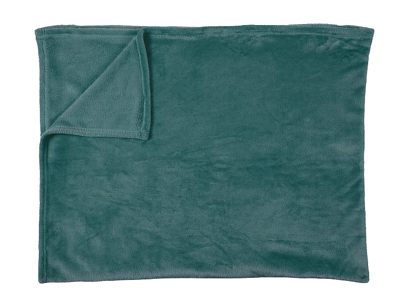 Plaid Flanelle Bleu Canard 125x150cm Bleu