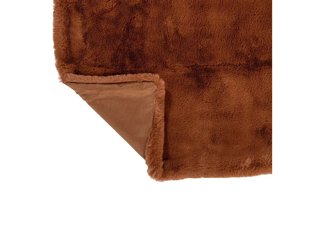 Coperta in poliestere marrone 180x130 cm