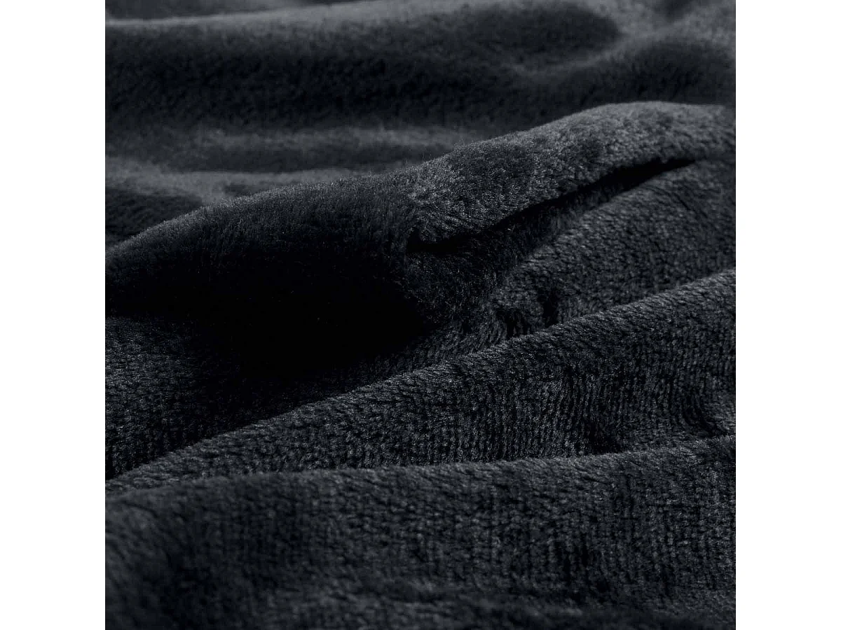 Plaid Uni en Flanelle "Flanou" 125x150cm Noir