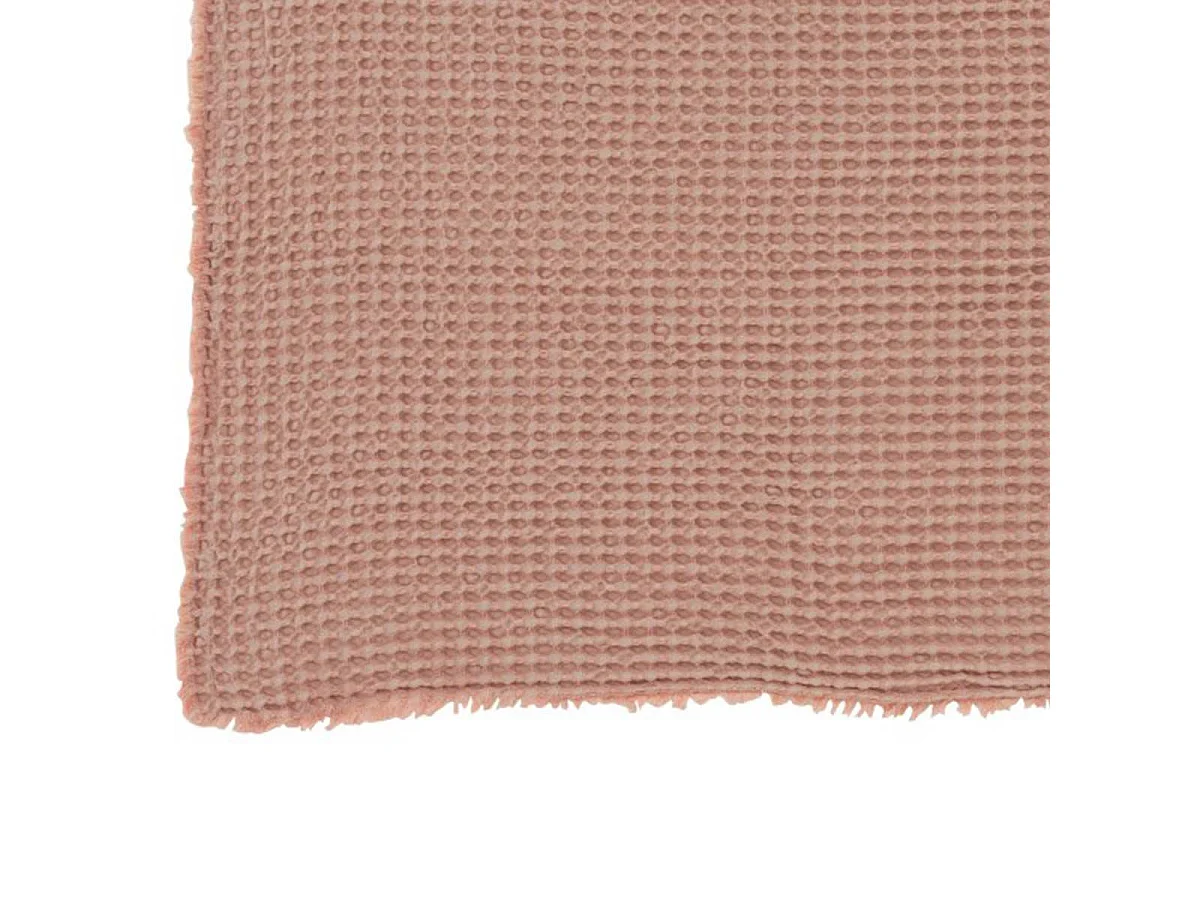 Plaid Déco "Gaufré" 130x170cm Rose Clair