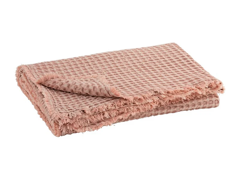 Plaid Déco "Gaufré" 130x170cm Rose Clair