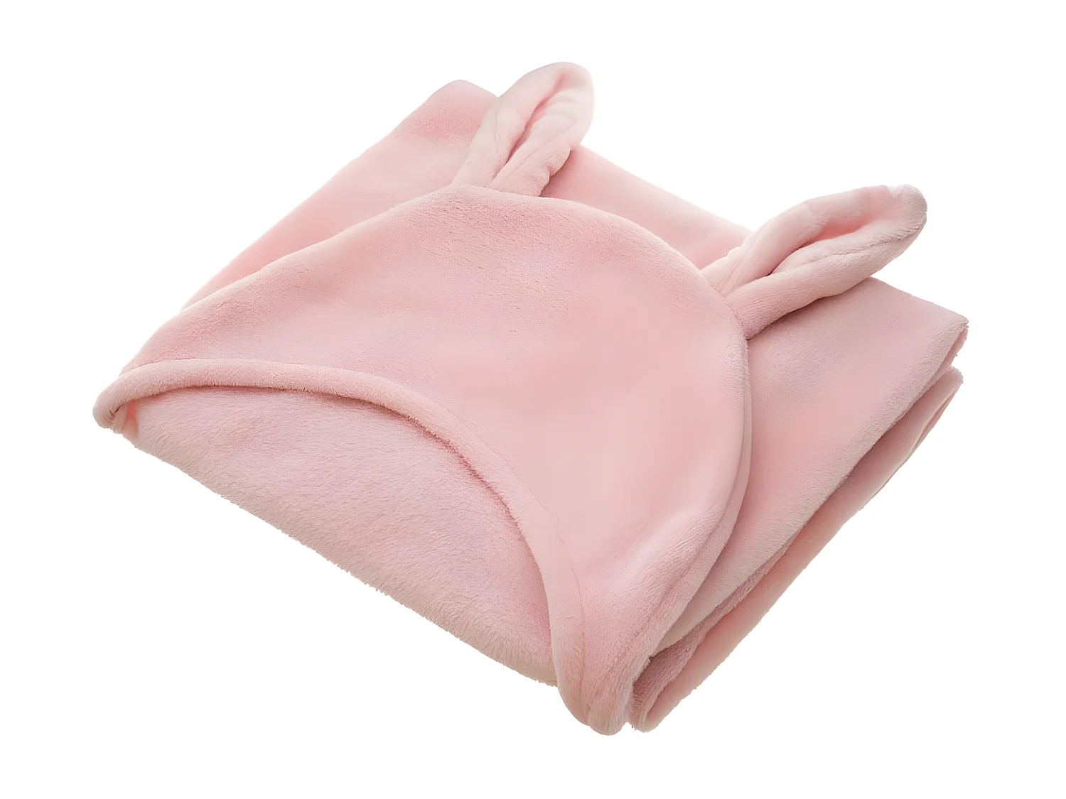 Plaid à Capuche Enfant "Oreilles" 100x100cm Rose