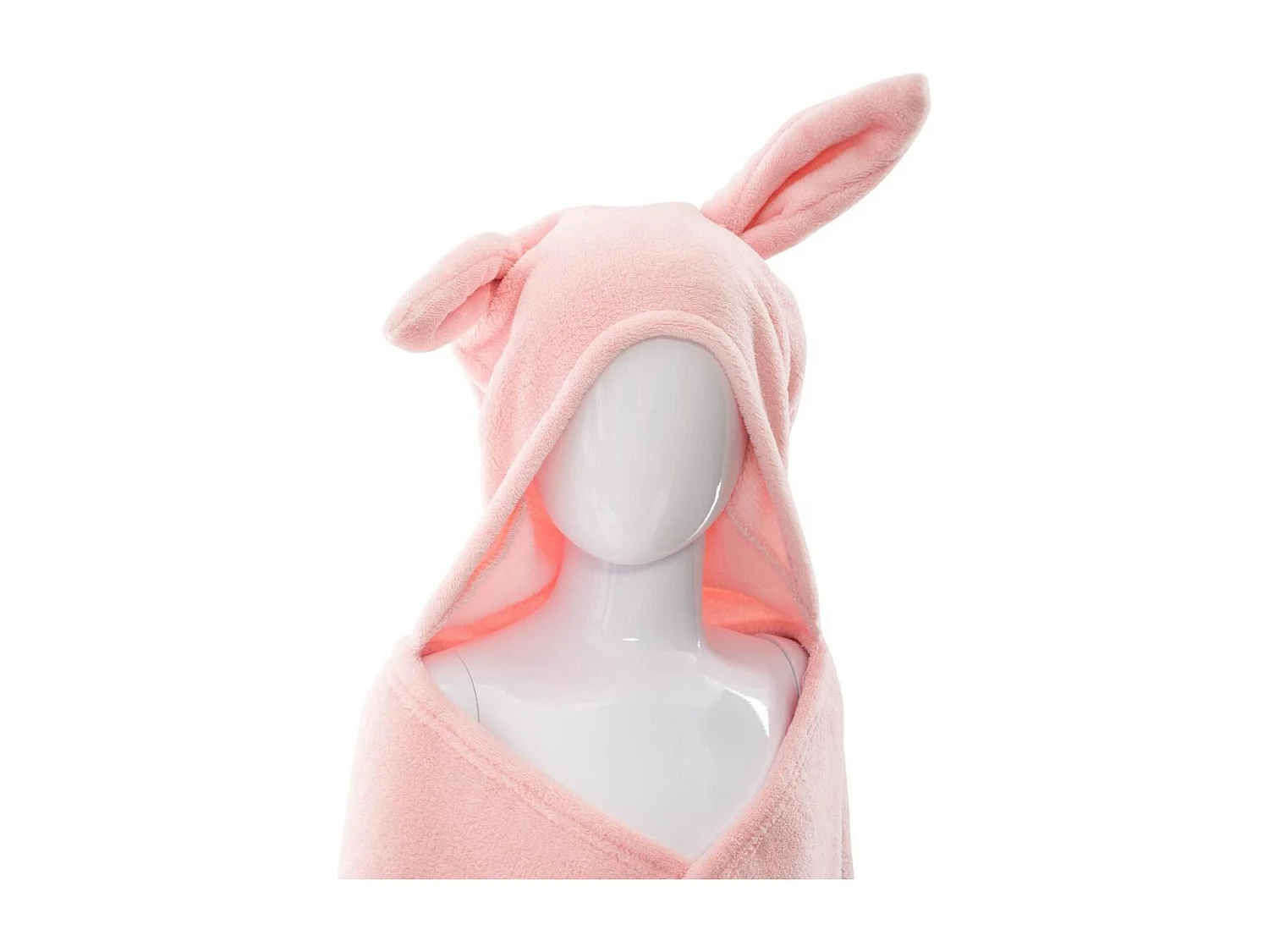 Plaid à Capuche Enfant "Oreilles" 100x100cm Rose