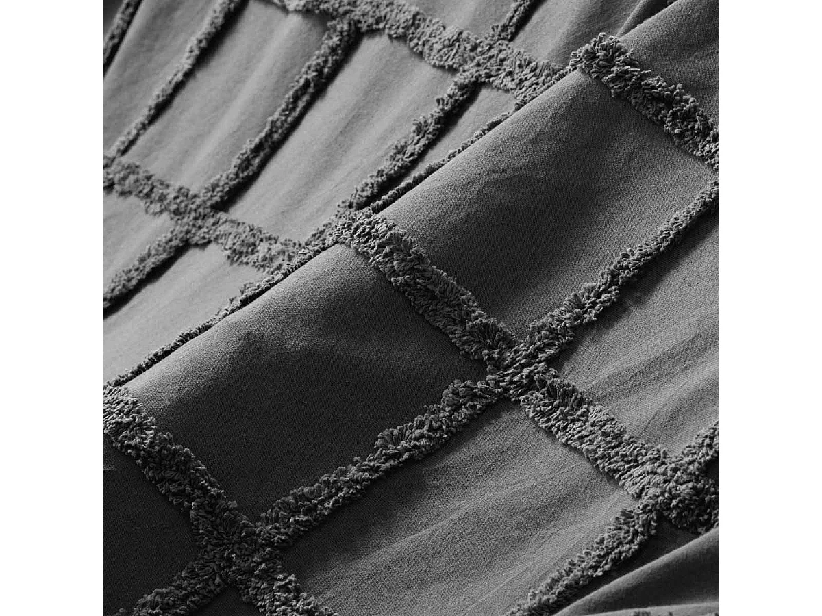 Plaid Uni en Coton "Calyssa" 125x150cm Anthracite