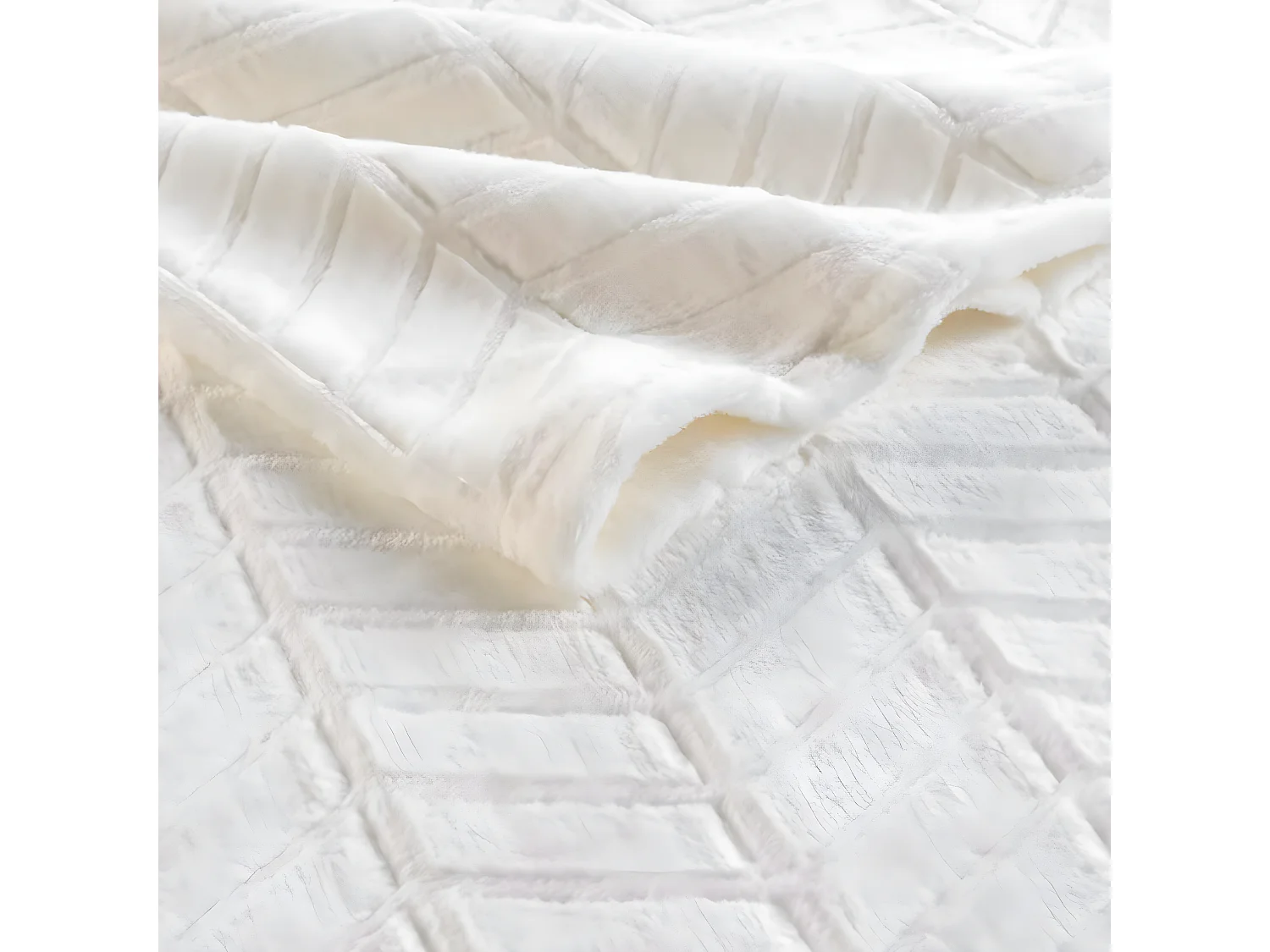 Plaid Flanelle Uni "Arya" 180x220cm Naturel