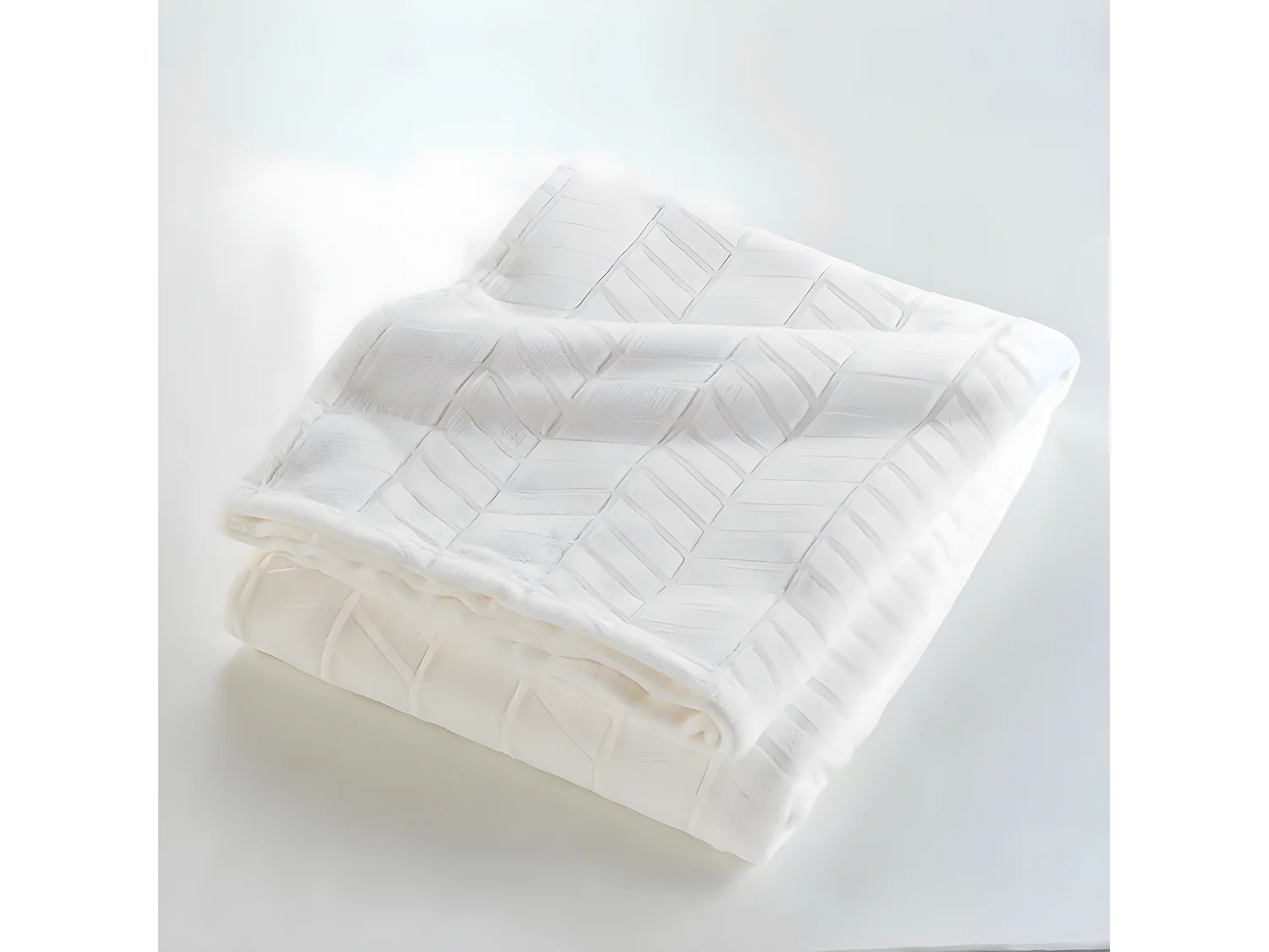 Plaid Flanelle Uni "Arya" 180x220cm Naturel