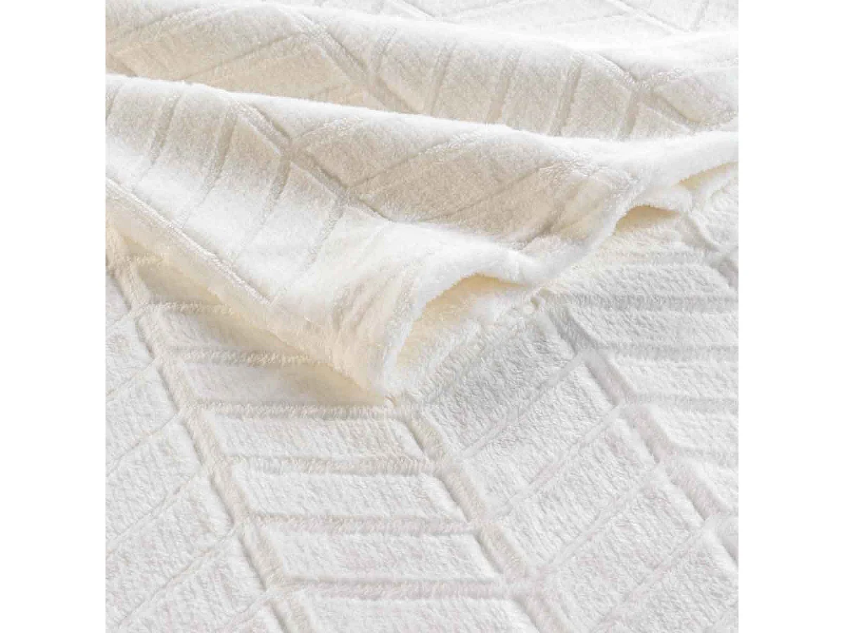 Plaid Flanelle Uni "Arya" 180x220cm Naturel