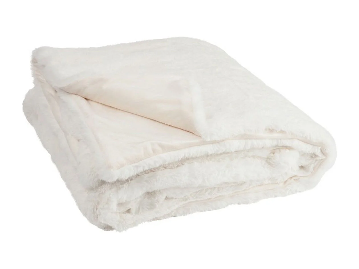 Plaid Imitation Fourrure "Cutie" 130x180cm Blanc