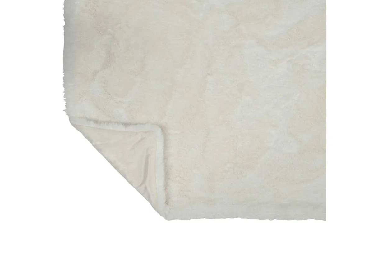 Plaid Imitation Fourrure "Cutie" 130x180cm Blanc