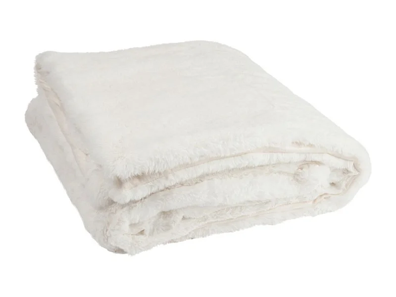 Plaid Imitation Fourrure "Cutie" 130x180cm Blanc