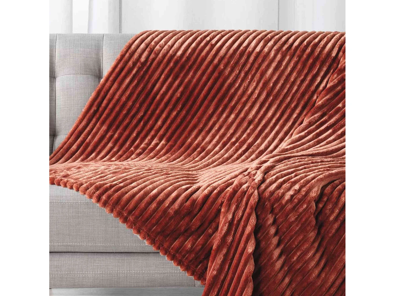 Plaid Flanelle Uni "Kalie" 180x220cm Rose