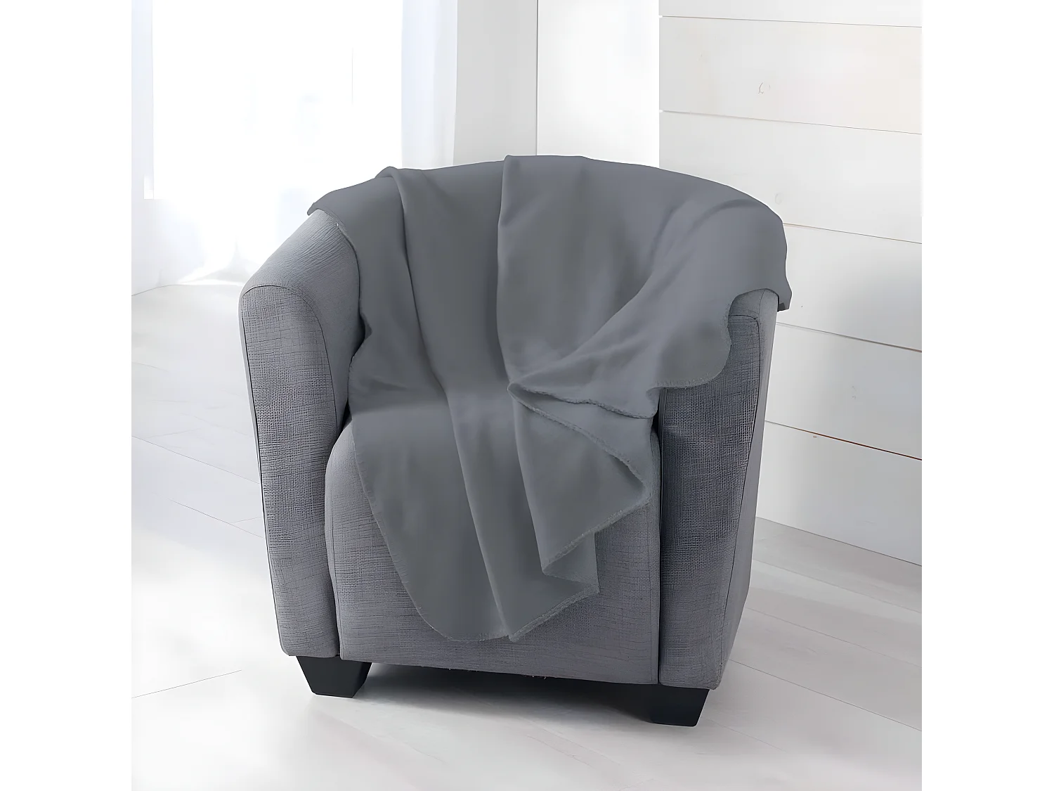 Plaid Polaire "Milou" 125x150cm Anthracite