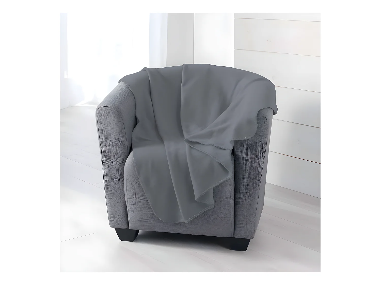 Plaid Polaire "Milou" 125x150cm Anthracite