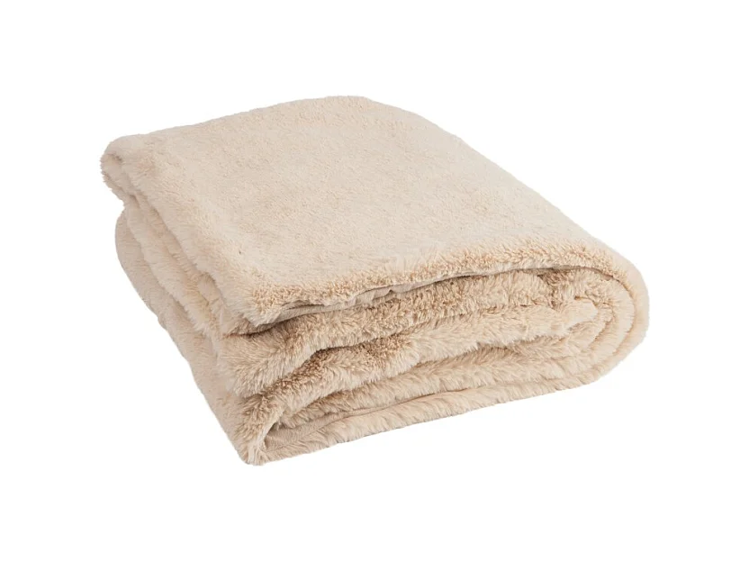 Plaid Imitation Fourrure "Cutie" 130x180cm Beige