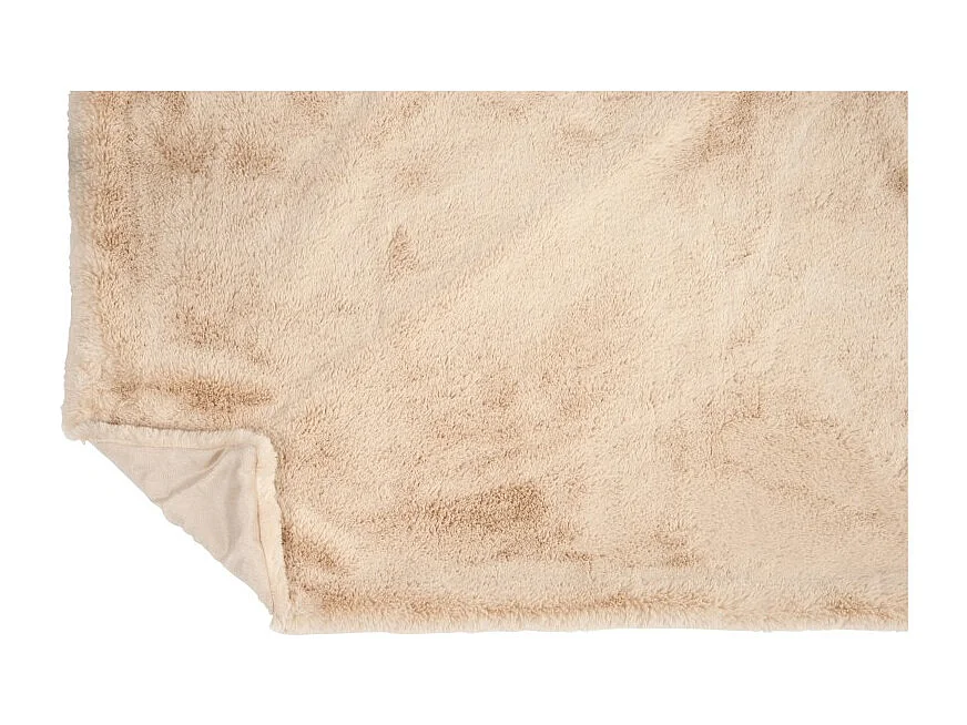 Plaid de tela beige de 180x130x3 cm