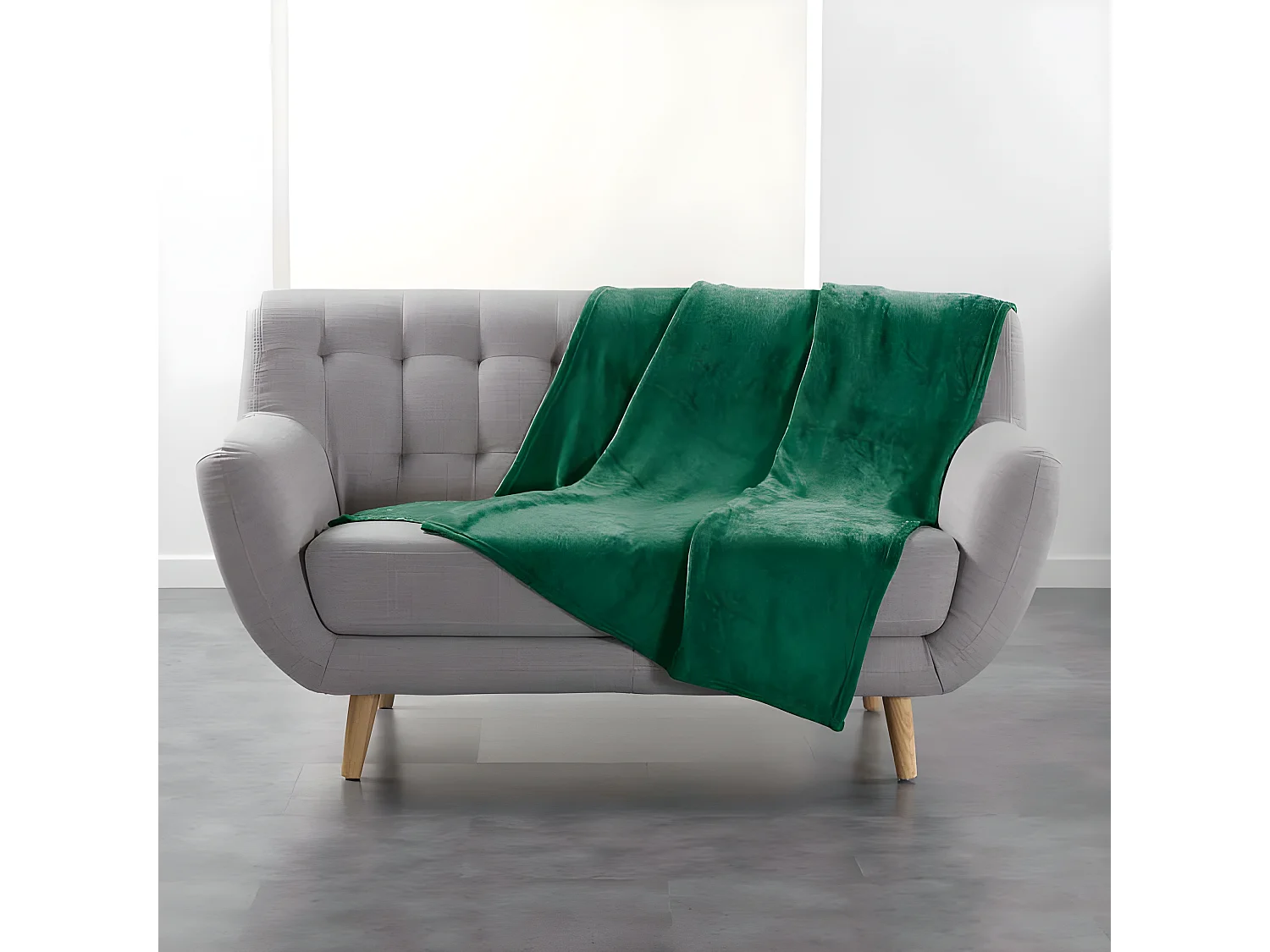 Plaid Uni en Flanelle "Flanou" 125x150cm Vert