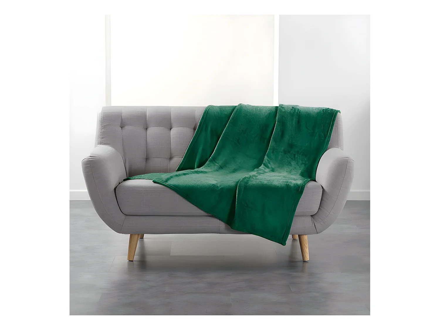Plaid Uni en Flanelle "Flanou" 125x150cm Vert