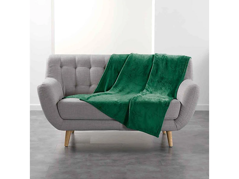 Plaid Uni en Flanelle "Flanou" 125x150cm Vert