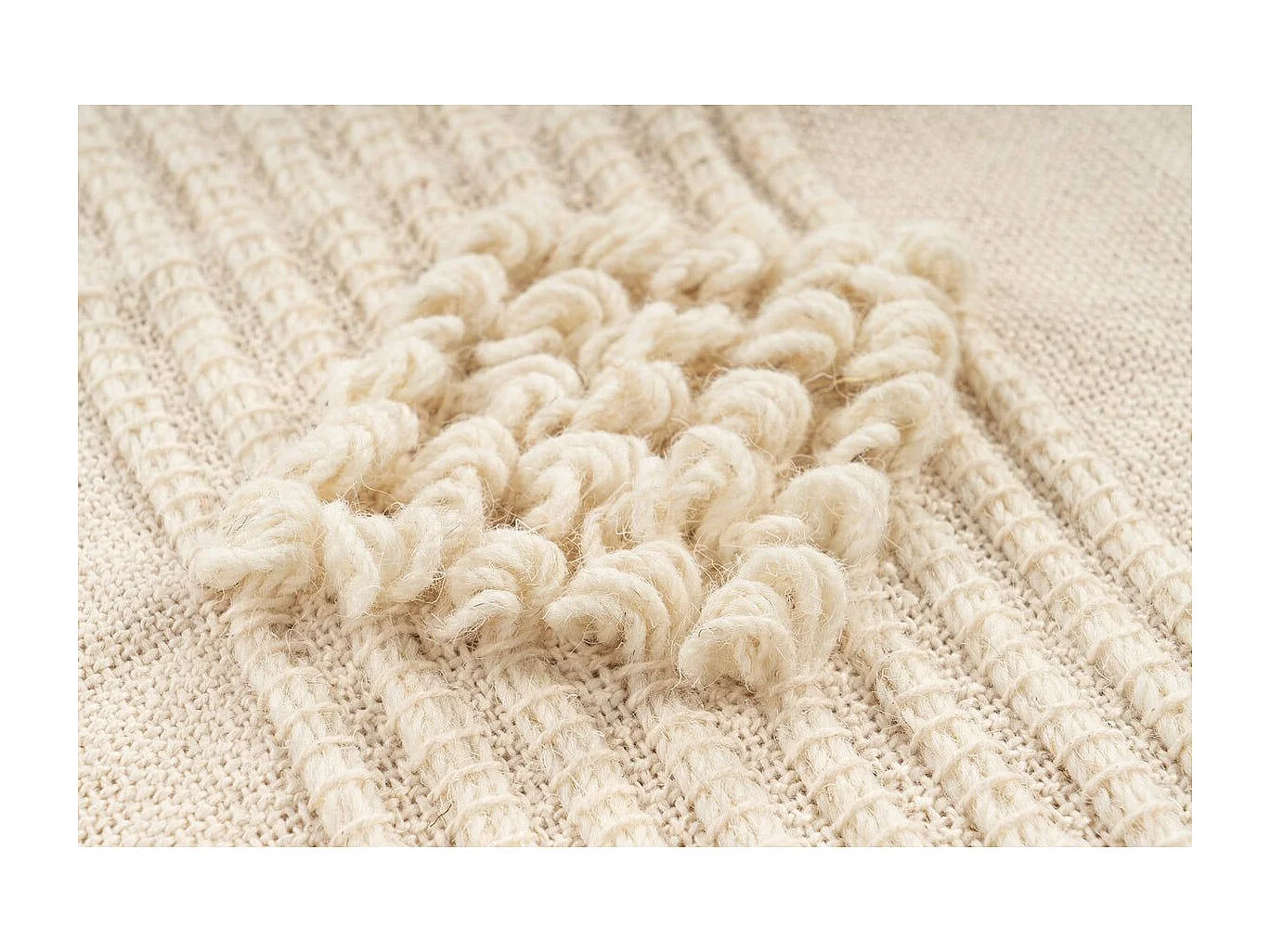 Plaid Tissé à la Main "Bohist" 130x170cm Naturel