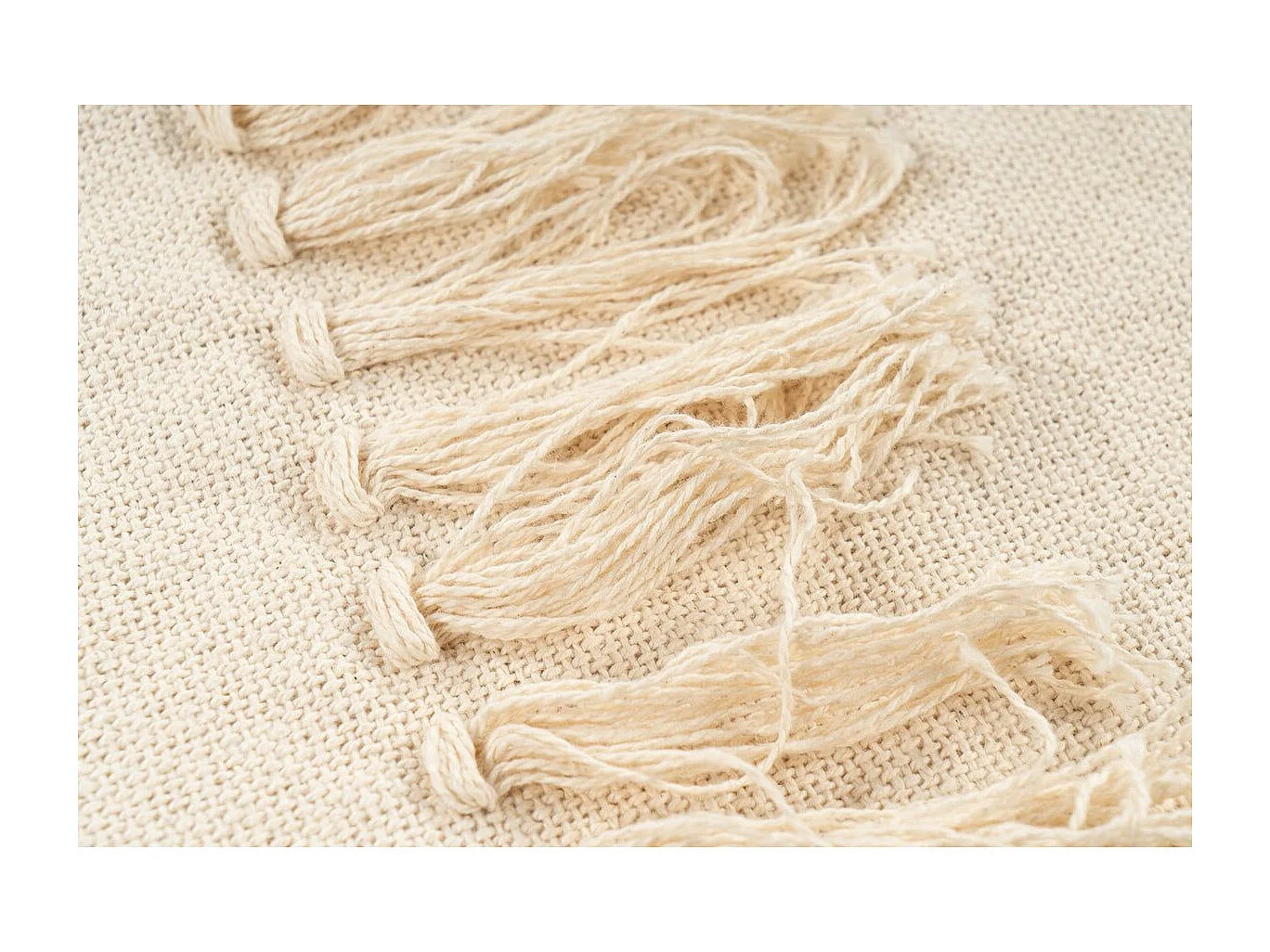 Plaid Tissé à la Main "Bohist" 130x170cm Naturel