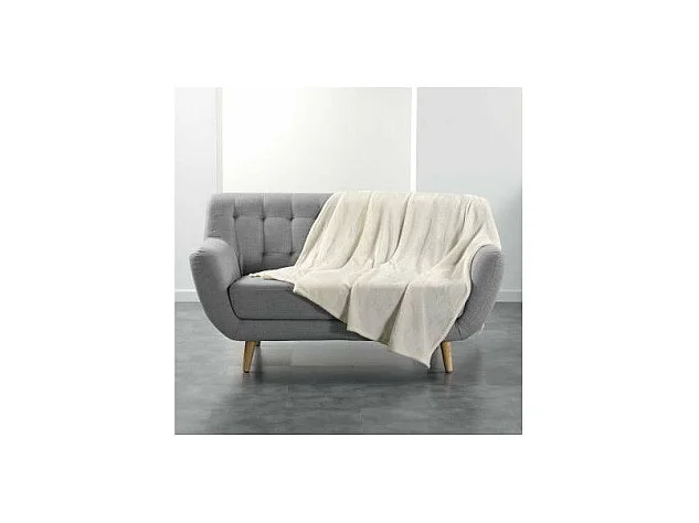 Plaid polaire - Flanou - 180 x 220 cm - Naturel