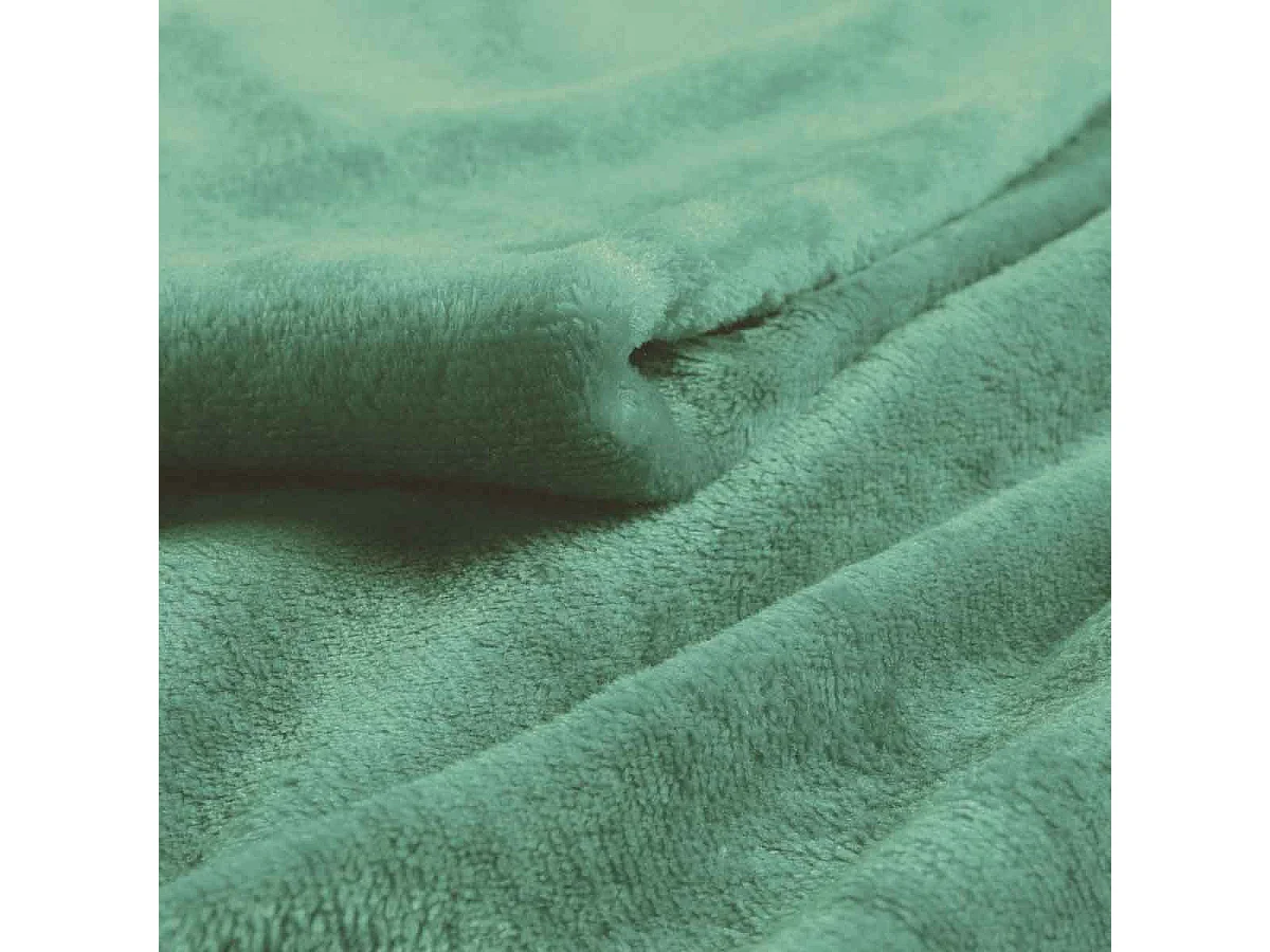 Plaid Uni en Flanelle "Flanou" 180x220cm Sauge