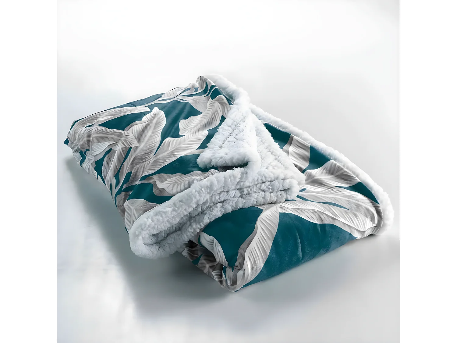 Plaid Velours Imprimé "Isibelle" 125x150cm Bleu