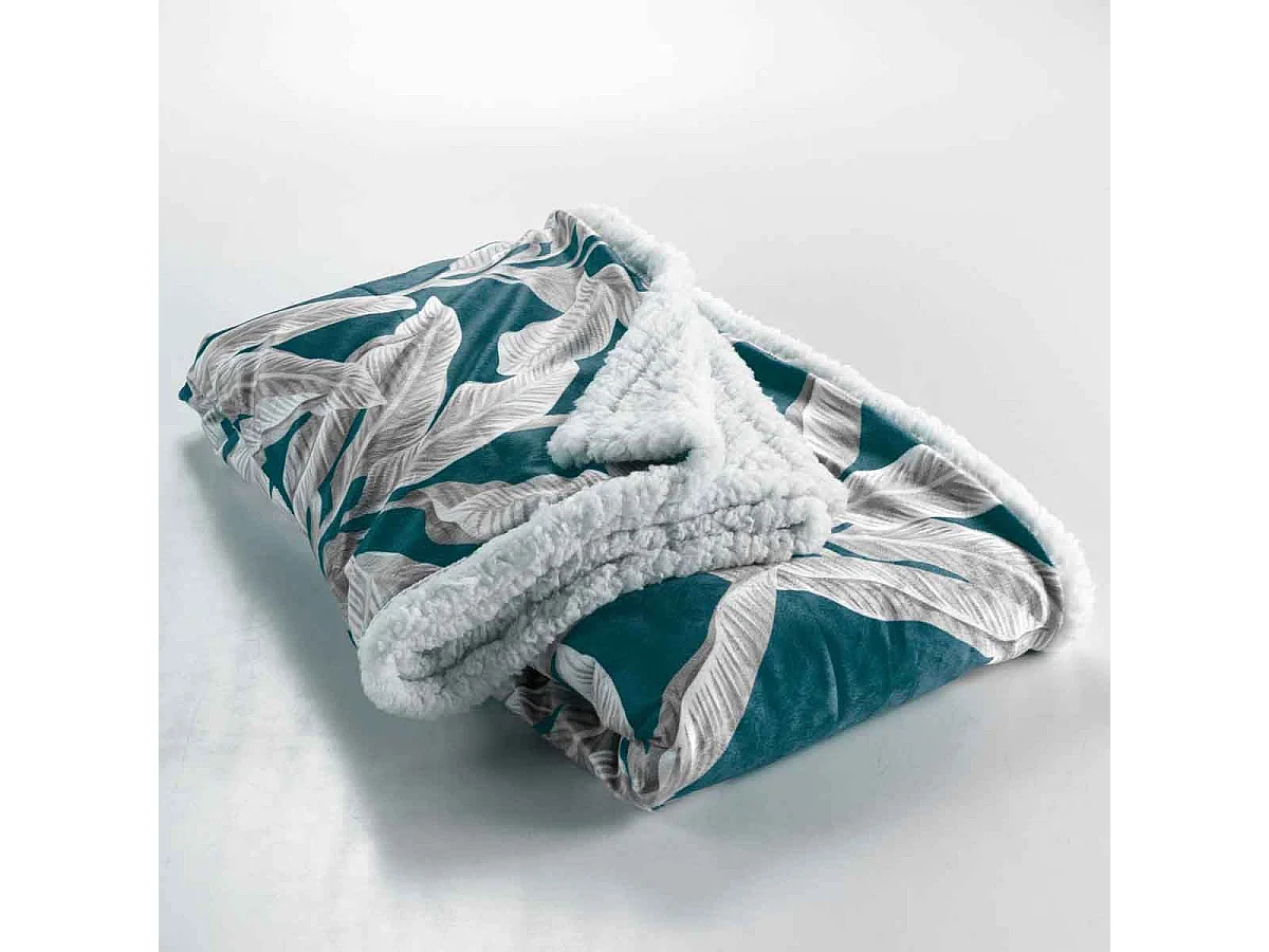 Plaid Velours Imprimé "Isibelle" 125x150cm Bleu