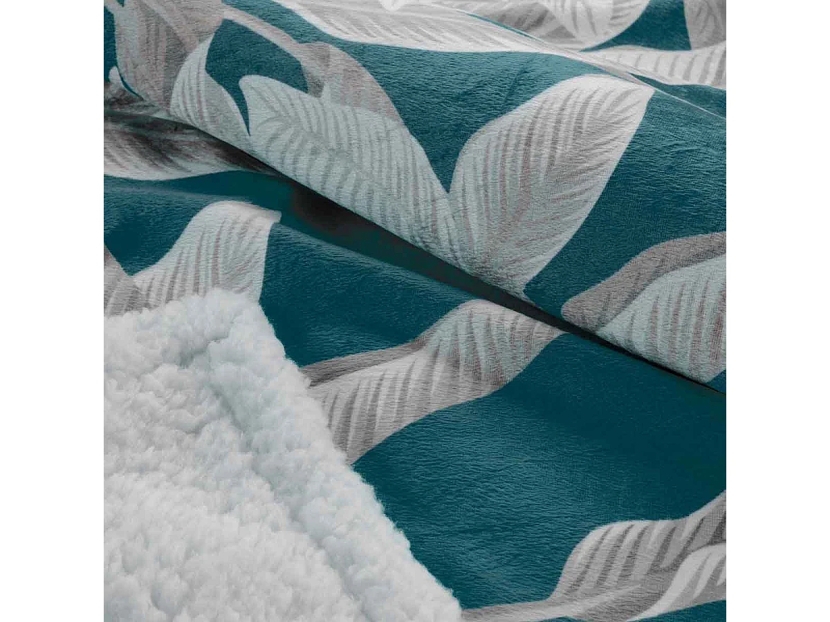 Plaid Velours Imprimé "Isibelle" 125x150cm Bleu