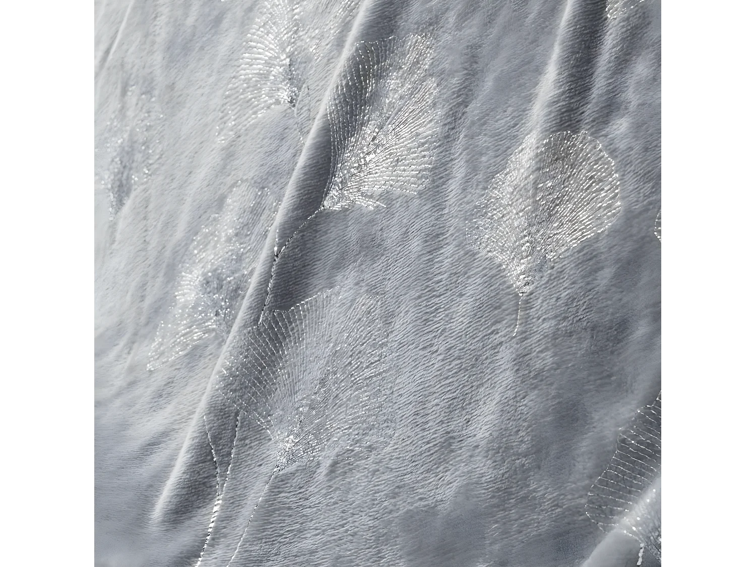 Plaid Imprimé "Bloomy" 125x150cm Gris