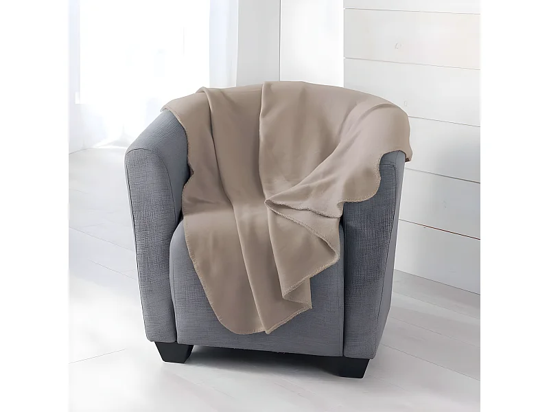 Plaid Polaire "Milou" 125x150cm Taupe