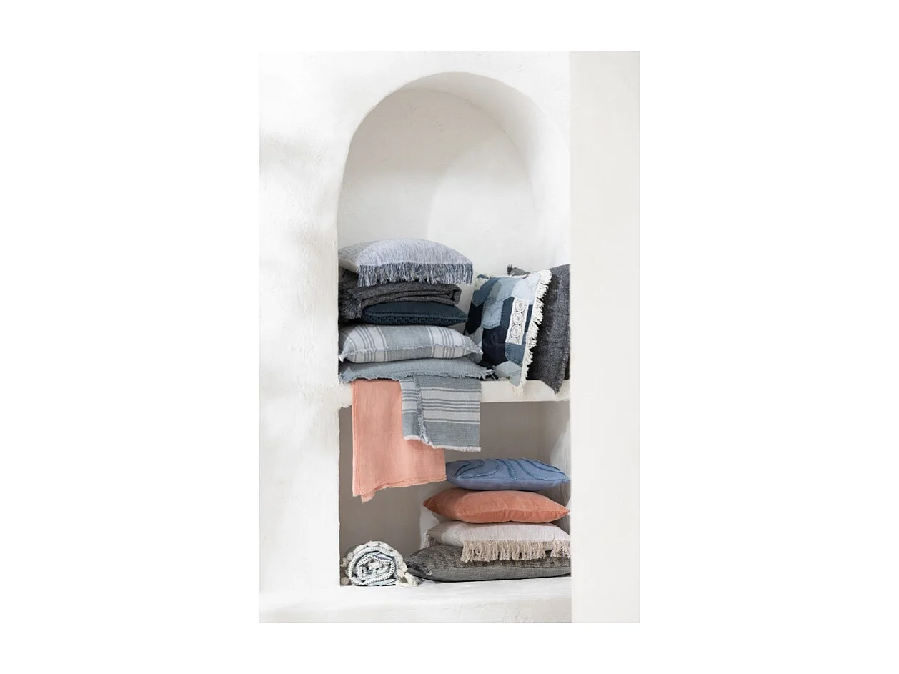 Plaid Déco Uni "Bord Court" 150x200cm Rose