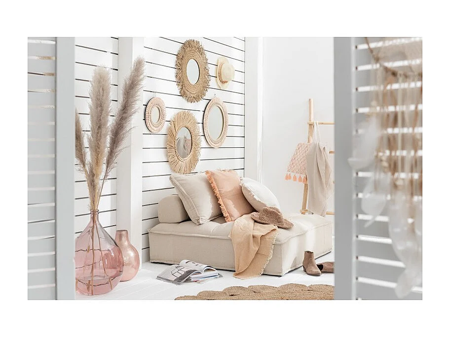 Plaid Déco Uni "Bord Court" 150x200cm Rose