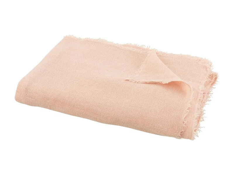 Plaid Déco Uni "Bord Court" 150x200cm Rose