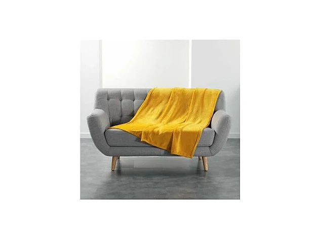 Plaid Uni en Flanelle "Flanou" 125x150cm Jaune