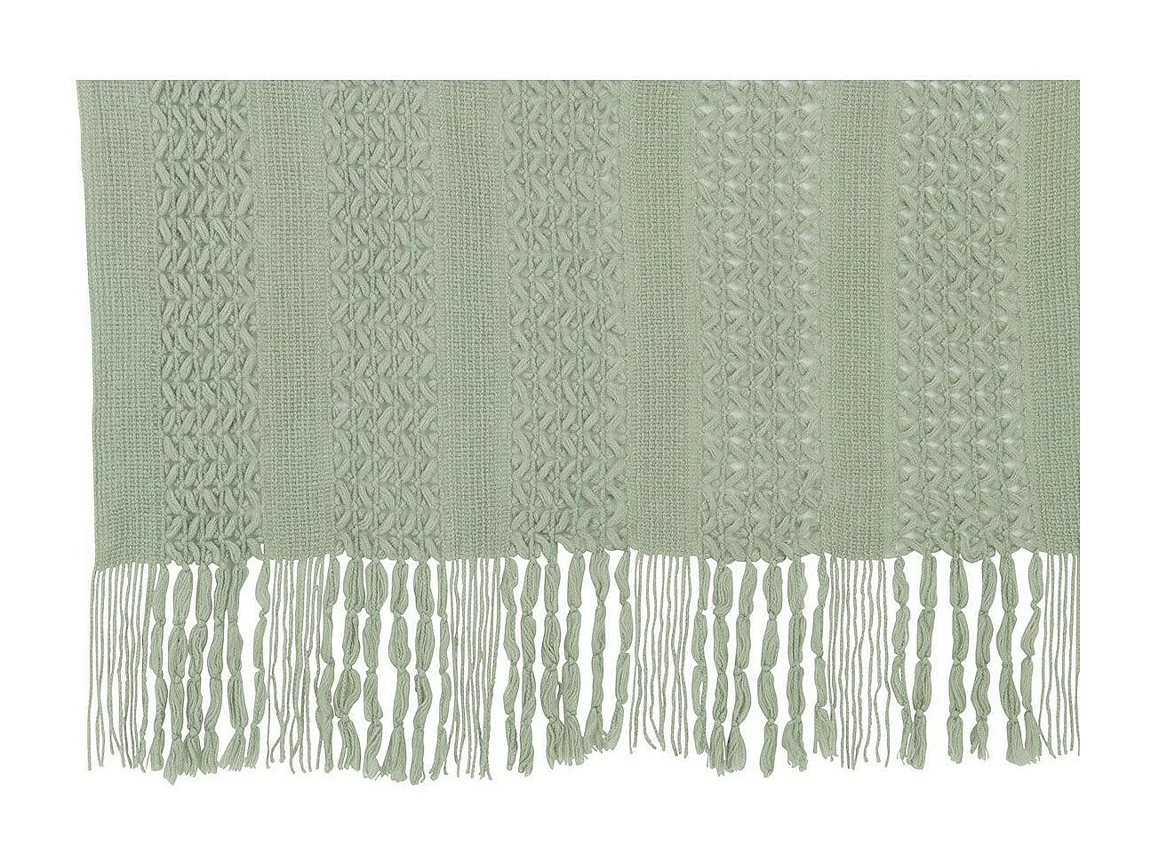 Plaid Déco Tricot "Abby" 143x195cm Vert Clair