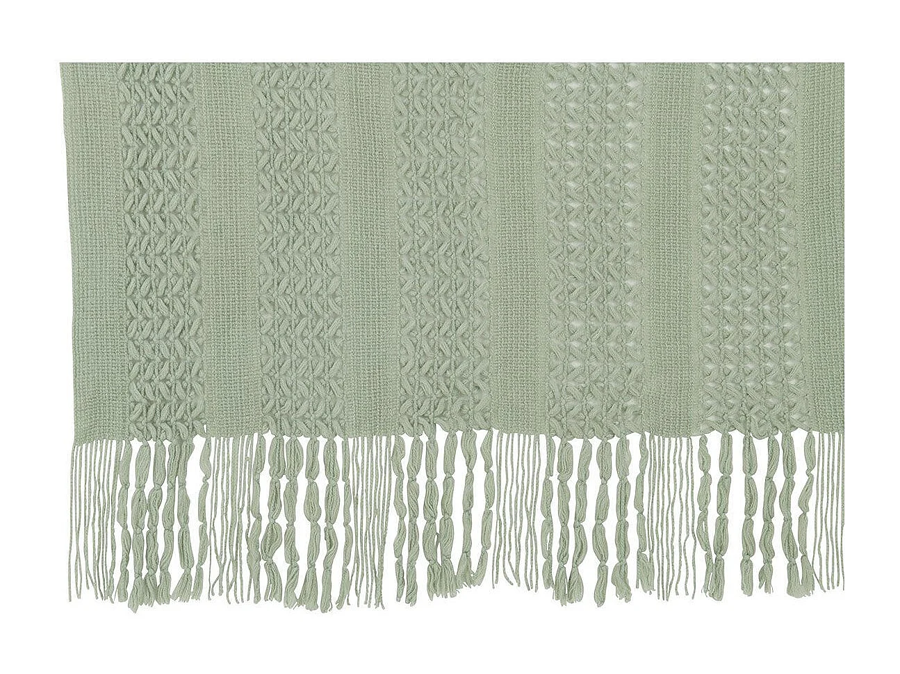 Plaid Déco Tricot "Abby" 143x195cm Vert Clair