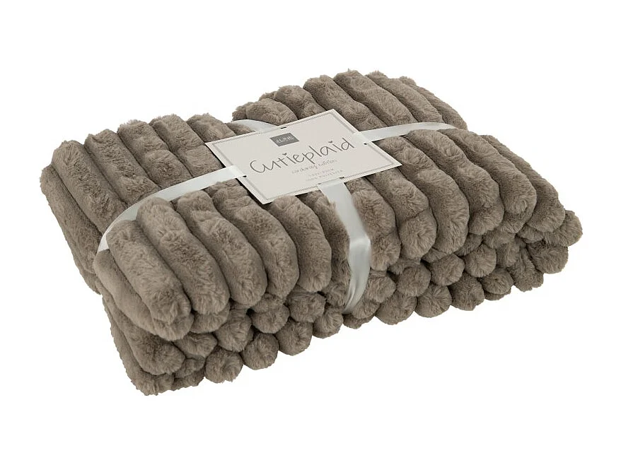 Plaid de poliéster gris de 130x180cm