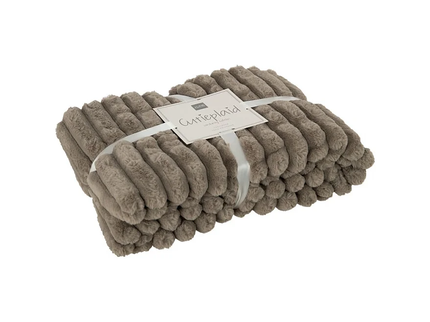 Plaid Design Uni "Corduroy" 130x180cm Gris