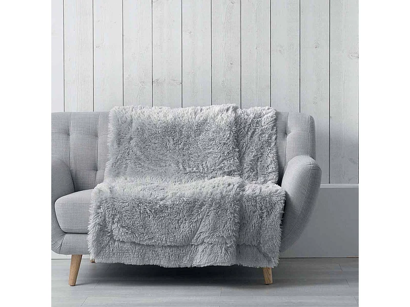 Plaid Imitation Fourrure Uni "Marilou" 125x150cm Gris