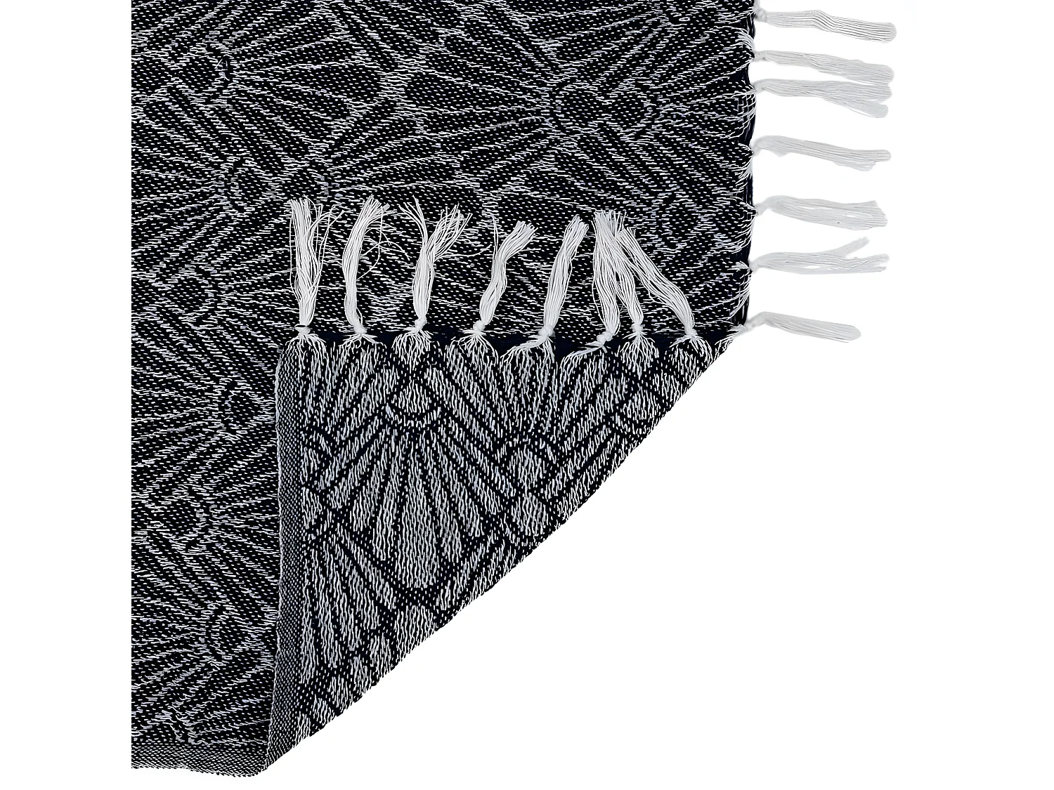 Plaid Jacquard Géométrique "Nema" 125x150cm Bleu Marine